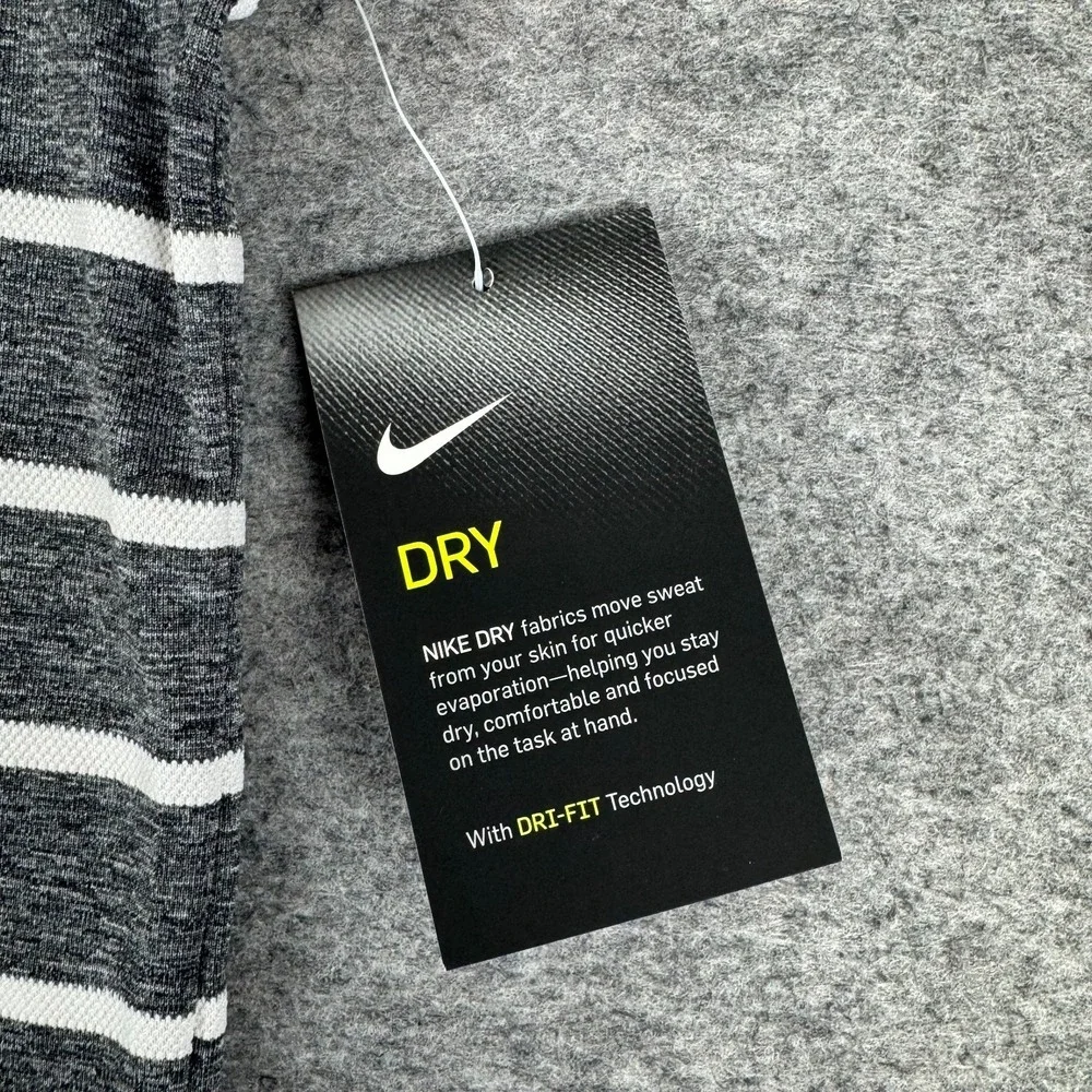 Nike Dri Fit Golf Polo Shirt Sleeveless Striped Standard Fit Gray Womens Small S